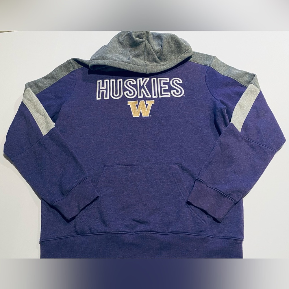 Washington Huskies Hoodie Men Sz L Purple Embroidered Stitched Brand Captivating